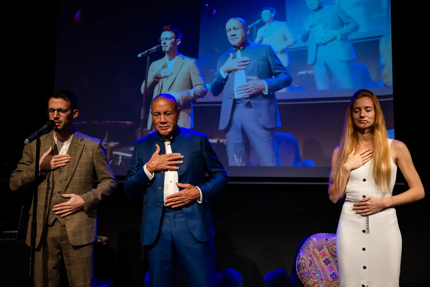 Live gesprek op het podium